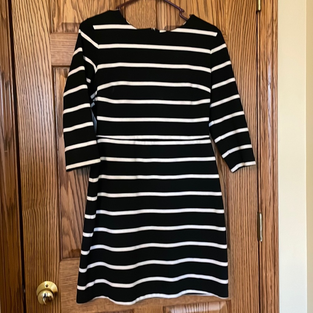 Old Navy Navy Striped Ponte Knit Dress